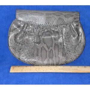 Vintage Walter Katten  NY Gray Python Snake Skin Shoulder Clutch Bag VTG
